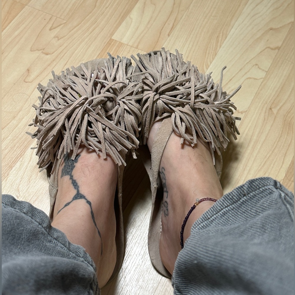 Super rare suede Zara slippers